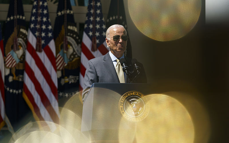 President Biden discusses the August jobs report in the Rose Garden of the White House