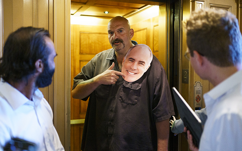 Sen. John Fetterman (D-Pa.) explains his caricature of Sen. Robert Casey (D-Pa.)