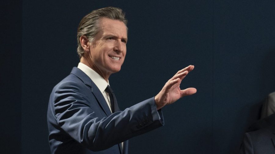 FILE - California Gov. Gavin Newsom answers a question concerning three gun control measures he signed during a news conference in Sacramento, Calif., Sept. 26, 2023. An alternative mental health court program designed to fast-track people with untreated schizophrenia into housing and medical care starts in San Francisco and six other California counties. (AP Photo/Rich Pedroncelli, File)