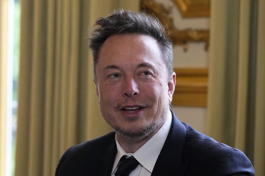 Tesla CEO Elon Musk poses before a meeting.