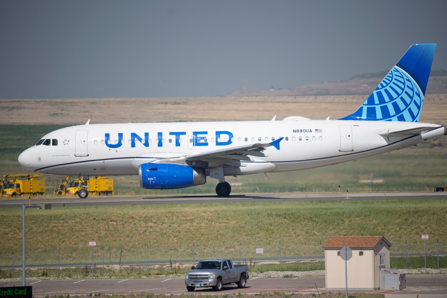 FILE - In this July 2, 2021 file photo, a United Airlines jetliner taxis down a runway for take off from Denver International Airport in Denver. United Airlines reports earnings on Tuesday, Oct. 17, 2023. (AP Photo/David Zalubowski, file)