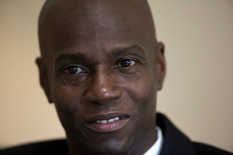 FILE - Jovenel Moise talks to journalists during an interview in his office in Petion-Ville, Haiti, Tuesday, Nov. 29, 2016. (AP Photo/Dieu Nalio Chery, File)