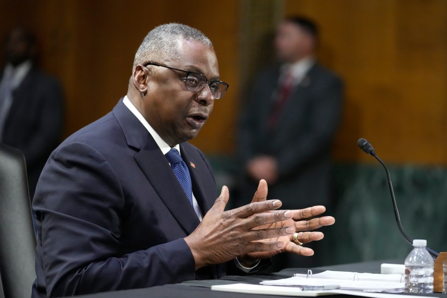 Defense Secretary Lloyd Austin make the case to the Senate Appropriations Committee that the United States should immediately send aid to Israel and Ukraine, at the Capitol in Washington, Tuesday, Oct. 31, 2023. (AP Photo/J. Scott Applewhite)