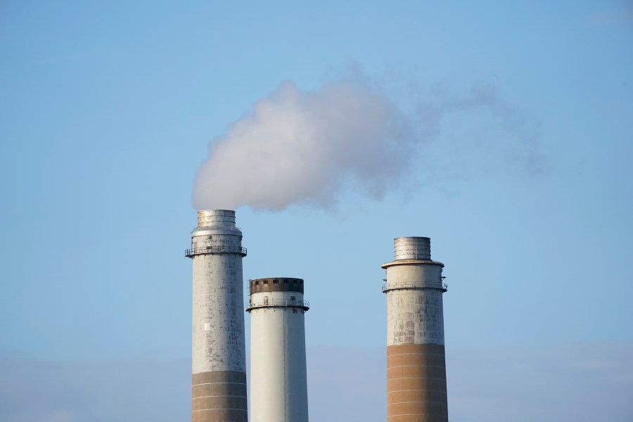 AES Indiana Petersburg Generating Station, a coal-fired power plant, operates in Petersburg, Ind., on Wednesday, Oct. 25, 2023. (AP Photo/Joshua A. Bickel)