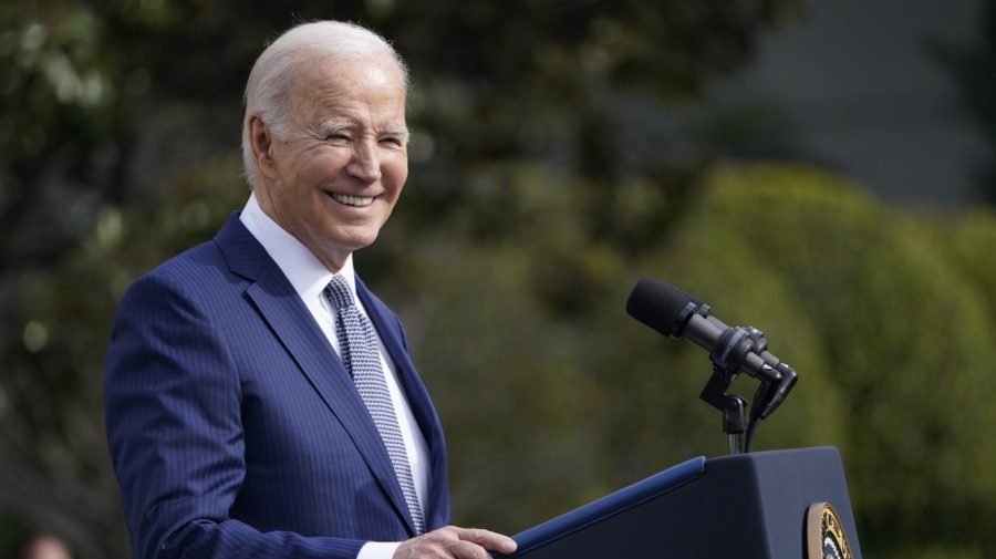 FILE - President Joe Biden speaks after pardoning the national Thanksgiving turkey, during a ceremony at the White House in Washington, Nov. 20, 2023. (AP Photo/Susan Walsh, File)