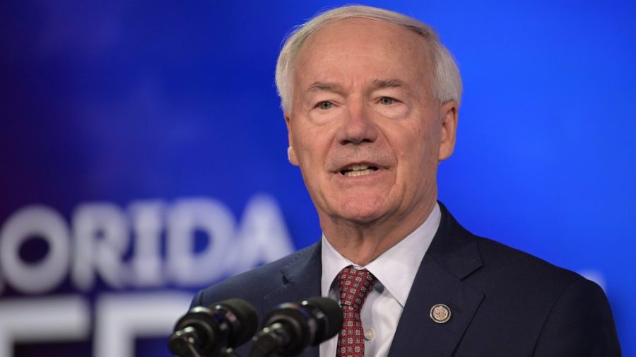 Former Arkansas Governor Asa Hutchinson speaks at an event.