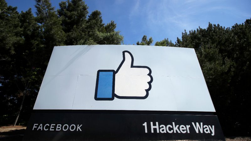 In this April 14, 2020, file photo, the thumbs up "Like" logo is shown on a sign at Facebook headquarters in Menlo Park, Calif., USA.