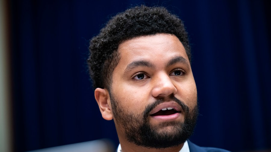 Representative Maxwell Frost speaks during a congressional hearing.