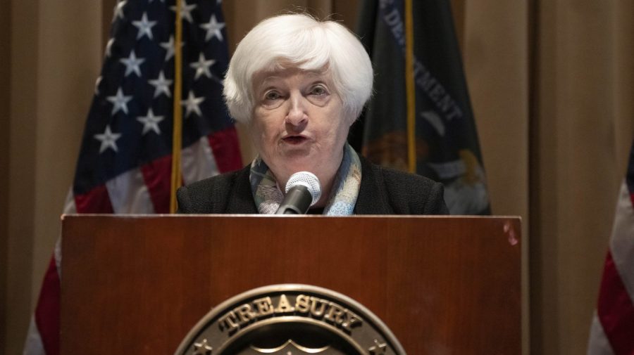 Treasury Secretary Janet Yellen speaks at the IRS about the upcoming tax filing season Tuesday, Nov. 7, 2023, at IRS headquarters in Washington. (AP Photo/Jacquelyn Martin)
