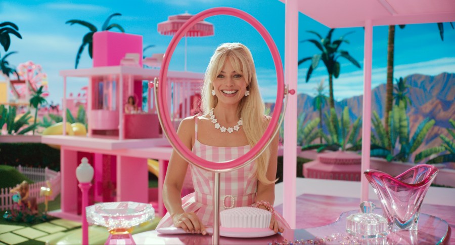 This image released by Warner Bros. Pictures shows Margot Robbie in a scene from "Barbie." (Warner Bros. Pictures via AP)