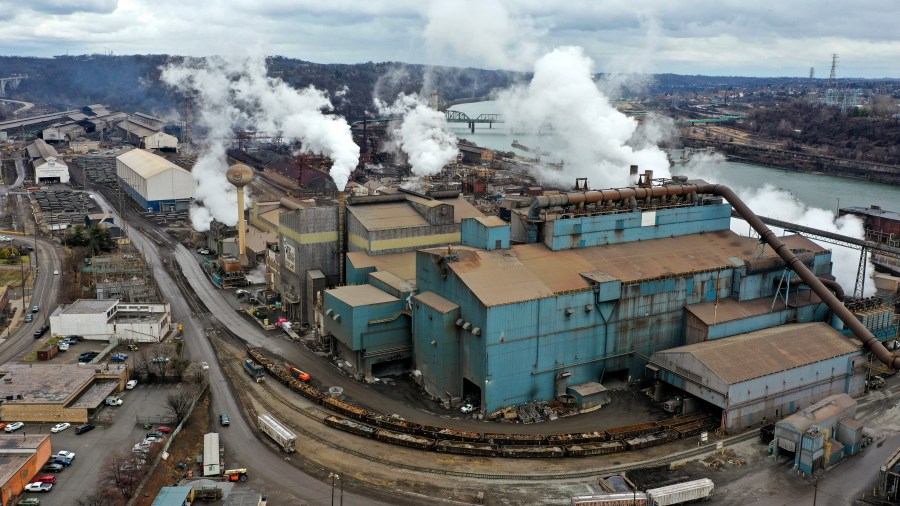 A portion of US Steel's Edgar Thomson plant is seen in Braddock, Pa., on Monday, Dec. 18, 2023. U.S. Steel, the Pittsburgh steel producer that played a key role in the nation's industrialization, is being acquired by Nippon Steel in an all-cash deal valued at approximately $14.1 billion. (AP Photo/Gene J. Puskar)