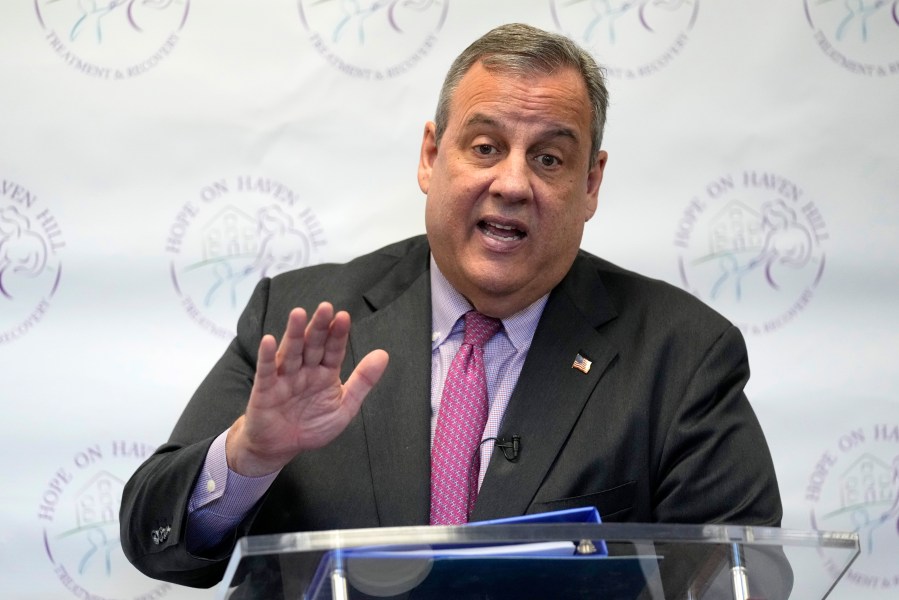 Republican presidential candidate Chris Christie delivers a speech about drug addiction at Hope on Haven Hill, Wednesday, Dec. 20, 2023, in Rochester, N.H. (AP Photo/Robert F. Bukaty)