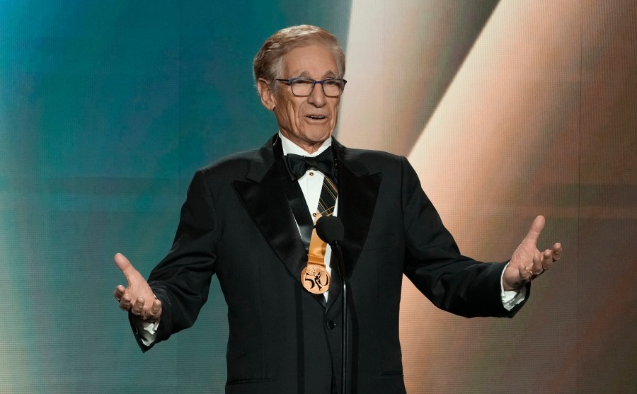 FILE - Maury Povich introduces the NATAS gold and silver circle award inductees during the 50th Daytime Emmy Awards on Friday, Dec. 15, 2023, at the Westin Bonaventure Hotel in Los Angeles. Povich recorded a video for the Denver Zoo on Dec. 6, 2023, announcing the results of DNA tests that revealed the father of a Sumatran orangutan that was born at the zoo in August. (AP Photo/Chris Pizzello, File)