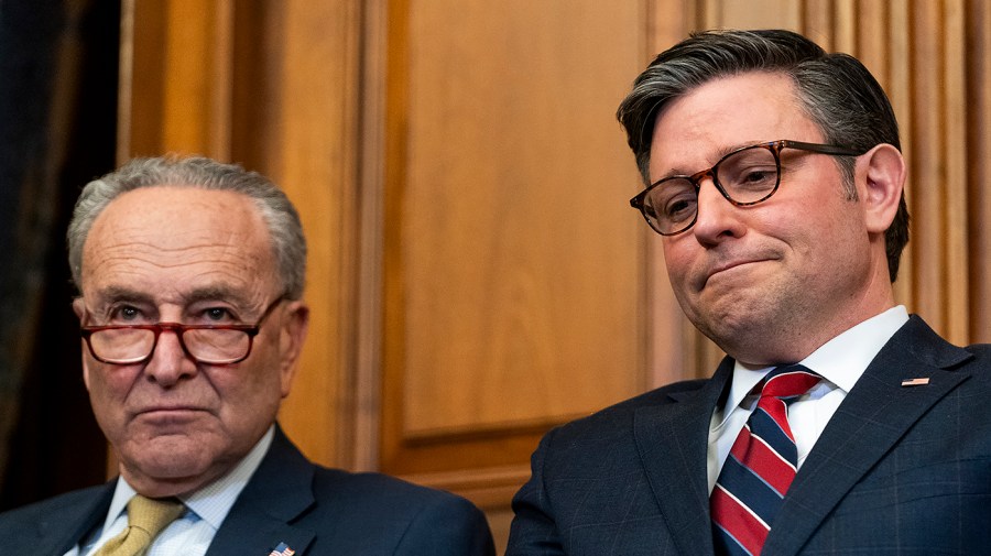 Majority Leader Chuck Schumer (D-N.Y.) and Speaker Mike Johnson (R-La.)