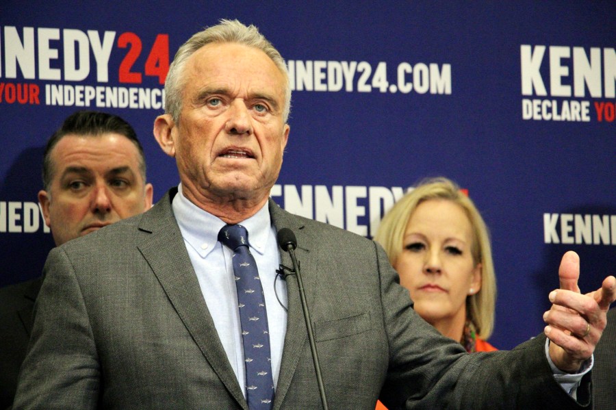 Robert F. Kennedy Jr., an independent candidate for president, announces he has qualified for the 2024 presidential ballot in Utah, Wednesday, Jan. 3, 2024, at a campaign event in Salt Lake City. Utah is the first state where Kennedy has met all the requirements to appear on the ballot. (AP Photo/Hannah Schoenbaum)