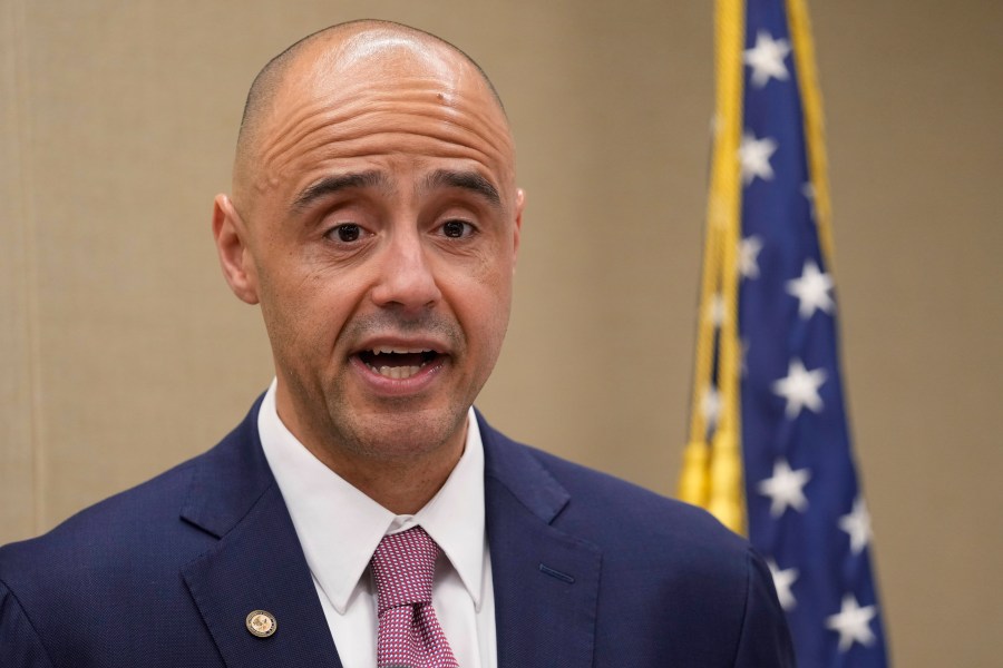 U.S. Attorney for the District of Colombia Matthew Graves speaks about the unfolding of the January 6 attack on the Capitol during a presentation ahead of this year's third anniversary in Washington, Thursday, Jan. 4, 2024. (AP Photo/Susan Walsh)