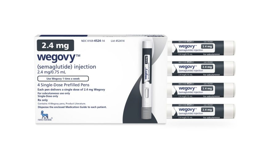 FILE - This image provided by Novo Nordisk on Friday, June 4, 2021 shows a package of injection pens for the company's semaglutide medication, named Wegovy.