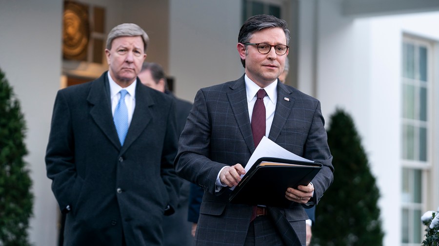 Speaker Mike Johnson (R-La.) and Mike Rodgers (R-Ala.)