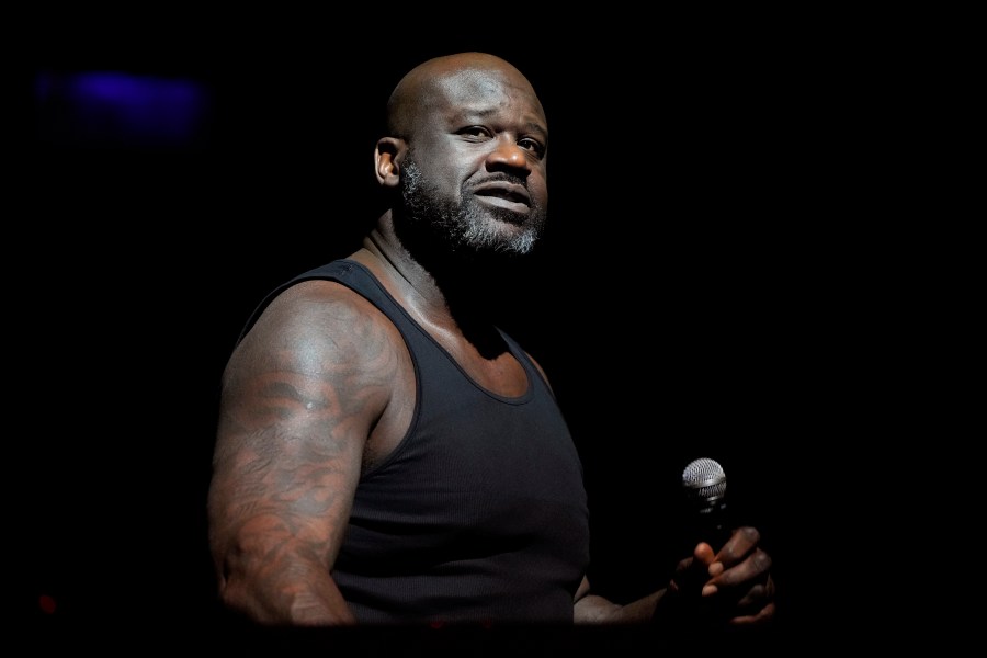 FILE - Shaquille O'Neal performs during Shaq's Fun House Super Bowl event at Talking Stick Resort in Scottsdale, Ariz., on Feb. 10, 2023. O'Neal will host his sixth annual event in Las Vegas on Friday. (Photo by Rick Scuteri/Invision/AP, File)