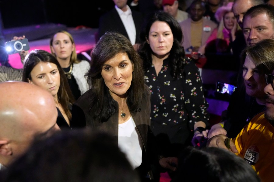 Republican presidential candidate, former UN Ambassador Nikki Haley speaks at a rally in Dallas, Thursday, Feb. 15, 2024. (AP Photo/Tony Gutierrez)