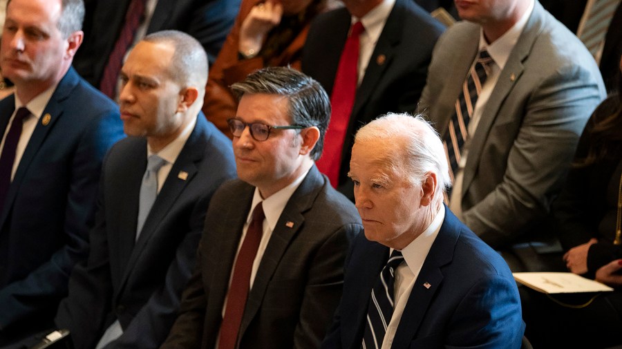 President Biden and Speaker Mike Johnson (R-La.)