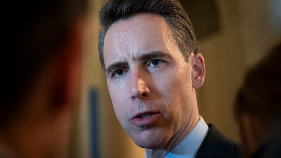 Senator Josh Hawley is photographed at the Capitol.