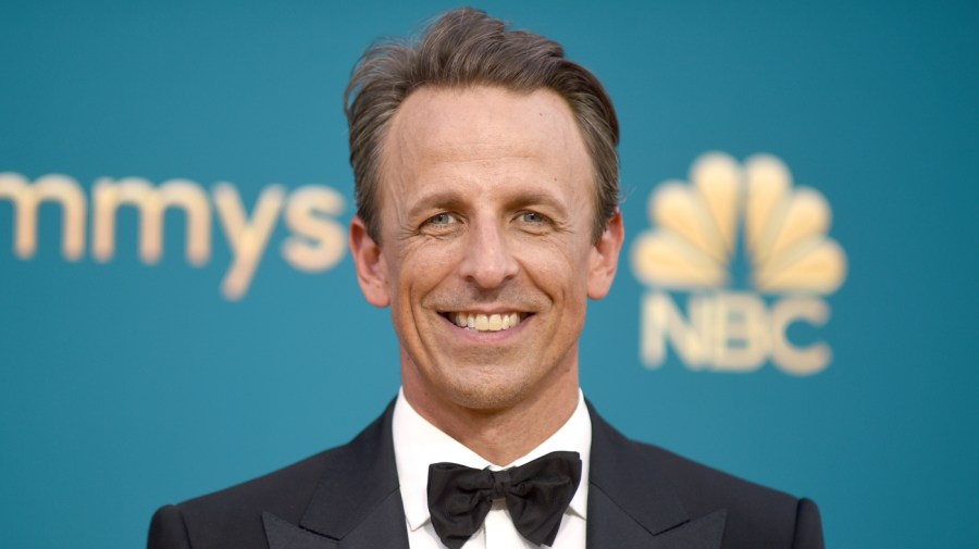 FILE - Seth Meyers arrives at the 74th Primetime Emmy Awards on Monday, Sept. 12, 2022, in Los Angeles.