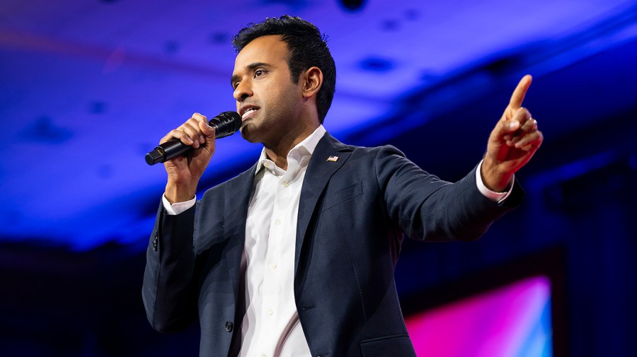 Vivek Ramaswamy speaks during the Conservative Political Action Conference.