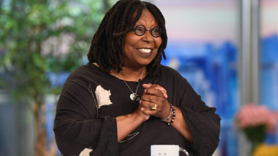 Co-host Whoopi Goldberg smiles during a segment of the talk show "The View."