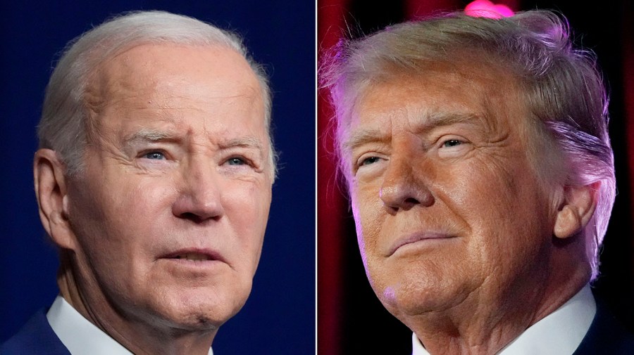 President Biden and former President Trump appear side-by-side in this composite image.