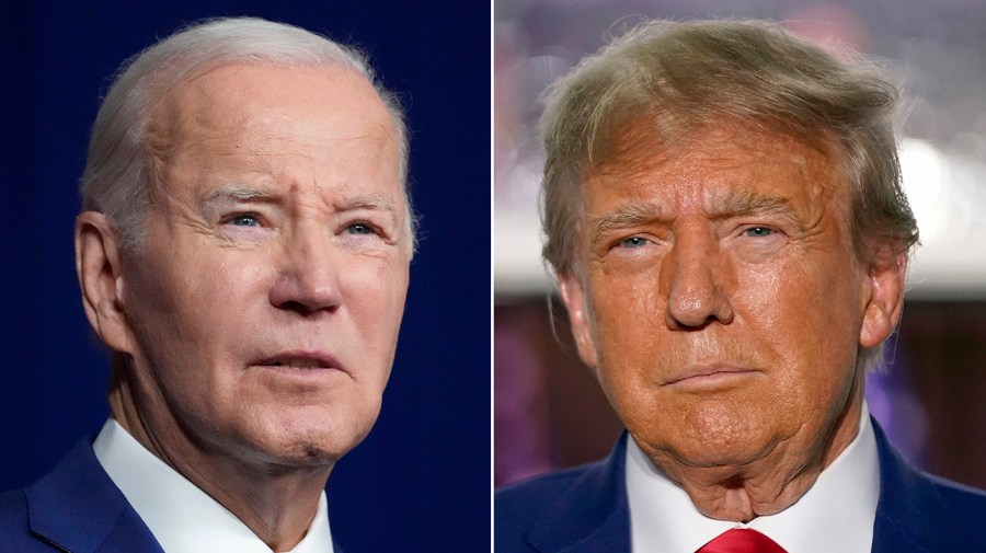 President Biden and former President Trump appear side by side in this composite image.