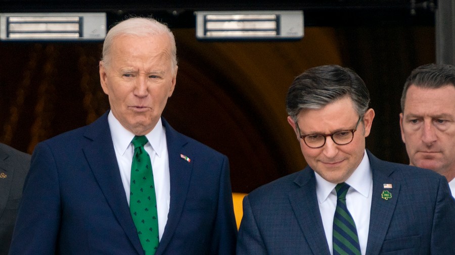 President Biden and Speaker Mike Johnson (R-La.)