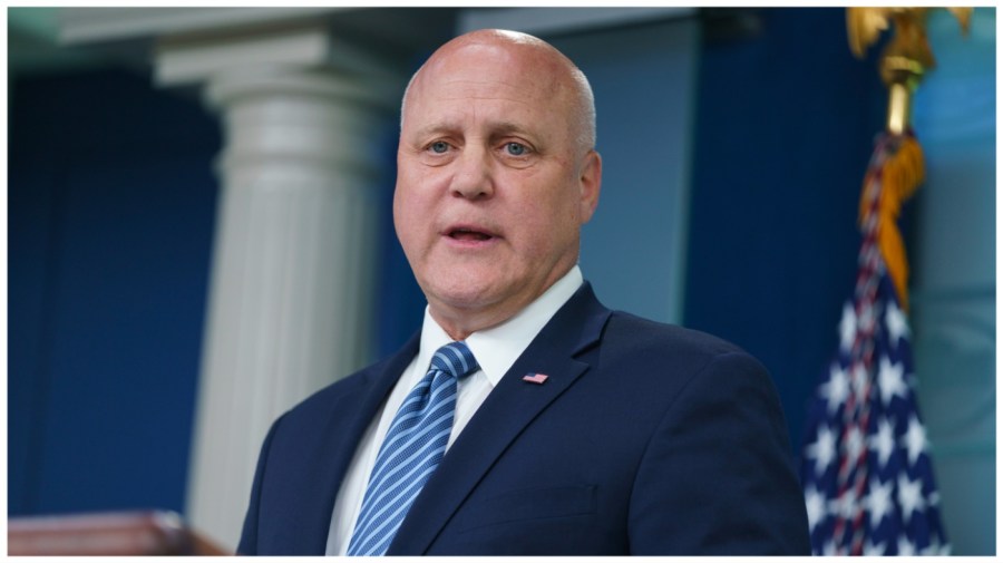 Mitch Landrieu, a Biden-Harris campaign co-chair, speaks during a briefing at the White House, May 12, 2023, in Washington. After two years as the White House infrastructure coordinator, Landrieu left the post to help lead Biden's campaign. (AP Photo/Evan Vucci, File)