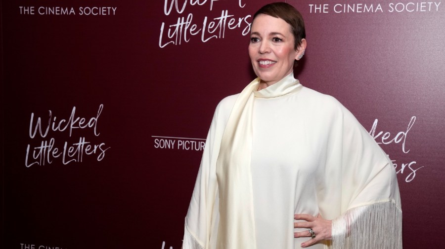 Olivia Colman attends a "Wicked Little Letters" screening, hosted by Sony Pictures Classics and The Cinema Society, at the Crosby Street Hotel on Wednesday, March 20, 2024, in New York. (Photo by Charles Sykes/Invision/AP)