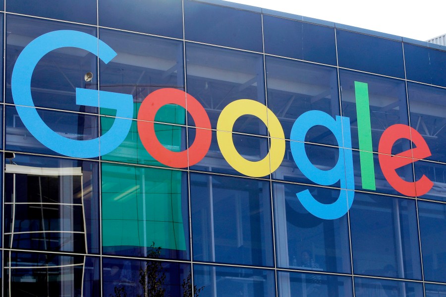 FILE - A sign is shown on a Google building at their campus in Mountain View, Calif., on Sept. 24, 2019. A group of Japanese doctors has filed a civil lawsuit against U.S. search giant Google, demanding damages for what they claim are unpoliced derogatory and often false comments. The lawsuit, filed Thursday, April 18, 2024, in Tokyo District Court, demands 1.4 million yen ($9,400) in damages for 63 medical professionals.(AP Photo/Jeff Chiu, File)