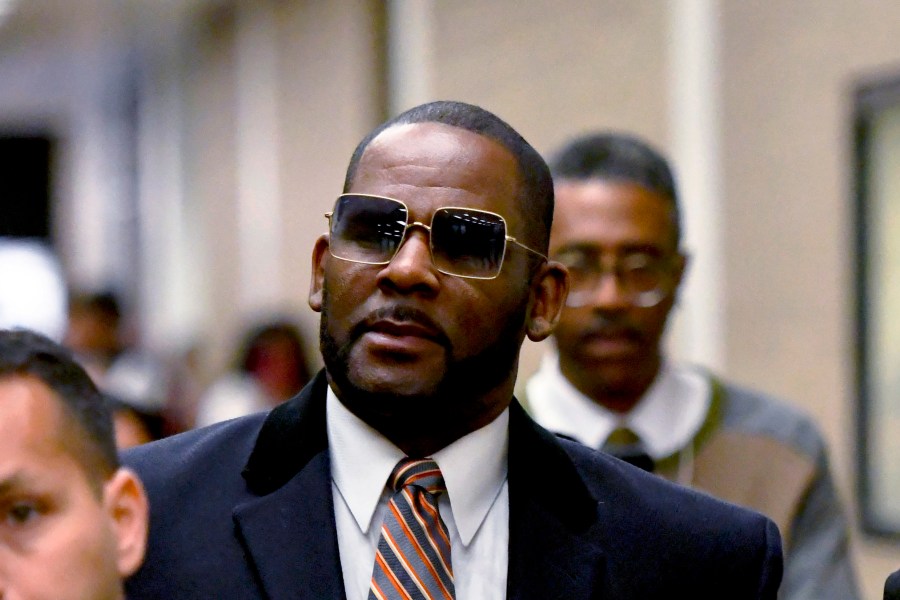 FILE - R. Kelly leaves the Daley Center after a hearing in his child support case May 8, 2019, in Chicago. A federal appeals court on Friday, April 26, 2024, upheld R&B singer R. Kelly’s sex-crime conviction and 20-year sentence in his Chicago case. (AP Photo/Matt Marton, File)