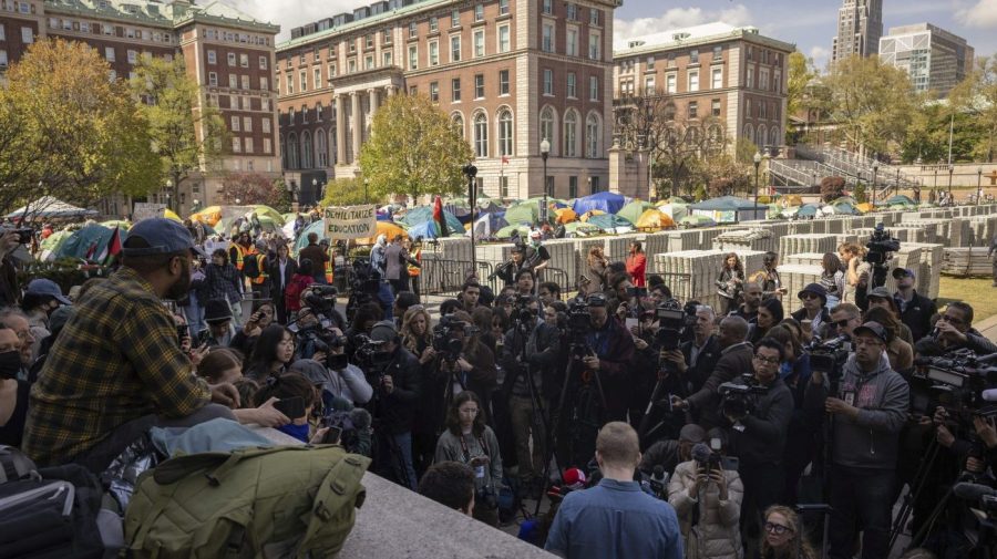 File - Pro-Palestinian demonstration encampment at the Columbia University, Friday, April 26, 2024, in New York. (AP Photo/Yuki Iwamura)