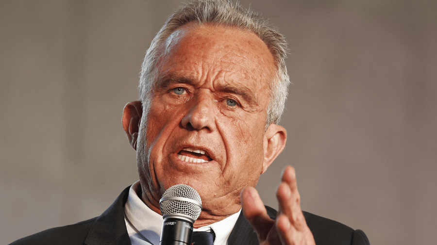 Independent presidential candidate Robert F. Kennedy Jr. speaks at an event.