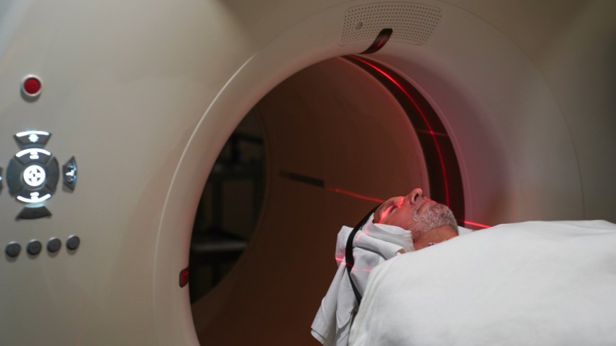 Jay Reinstein, who suffers from Alzheimer's, prepares to receive a PET scan at MedStar Georgetown University Hospital in Washington, DC on June 20, 2023.