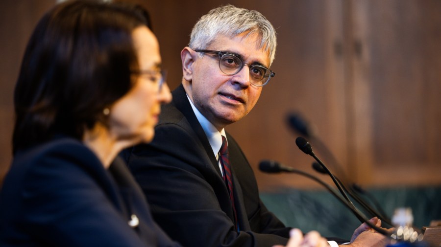 Adeel Abdullah Mangi, United States circuit judge for the third circuit nominee for US President Joe Biden, speaks during a Senate Judiciary Committee nomination hearing in Washington, DC, US, on Wednesday, Dec. 13, 2023.