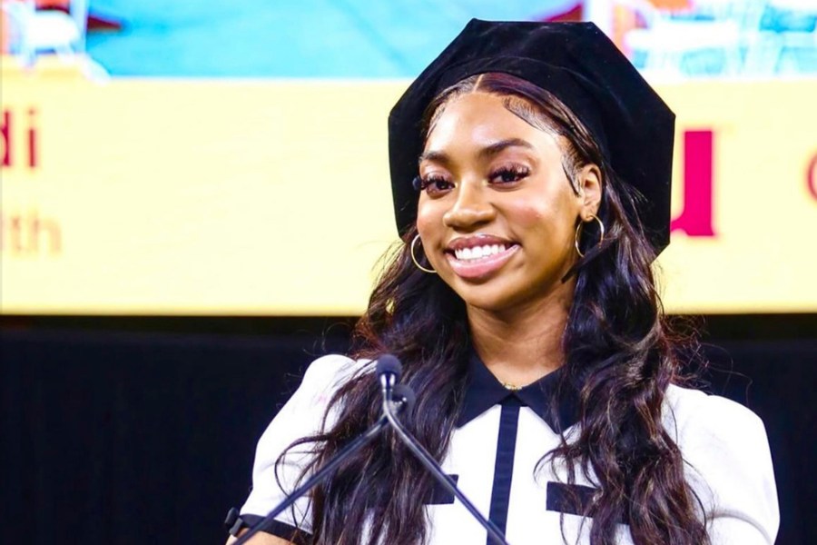 Dorothy Jean Tillman II participates in Arizona State University’s commencement, May 6, 2024, in Tempe, Ariz. Tillman, 18, earned her doctoral degree in integrated behavioral health in December at age 17 from the school. Tillman, of Chicago, began taking college courses at age 10. She earned her associate's, bachelor's and master's degrees before she turned 17. (Tillman Family via AP)