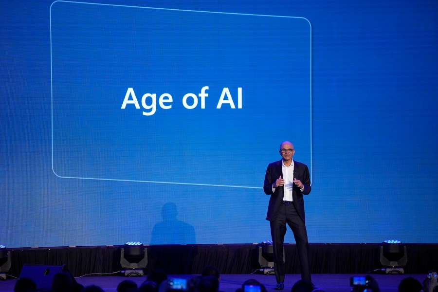 Microsoft CEO Satya Nadella speaks during a conference in Kuala Lumpur, Malaysia, Thursday, May 2, 2024. Microsoft will invest $2.2 billion over the next four years in Malaysia's new cloud and artificial intelligence infrastructure as well as partnering with the government to establish a national AI center, Nadella said Thursday. (AP Photo/Vincent Thian)