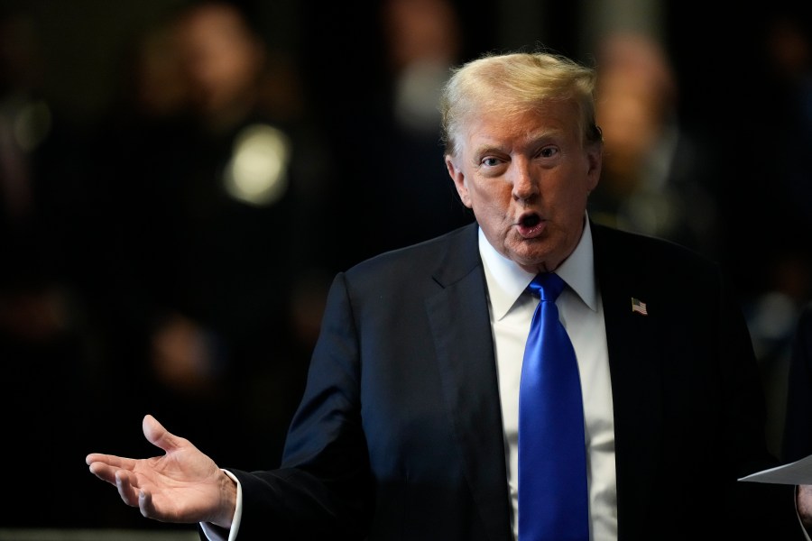 Former President Donald Trump arrives at Manhattan criminal court in New York, Thursday, May 30, 2024. (AP Photo/Seth Wenig, Pool)