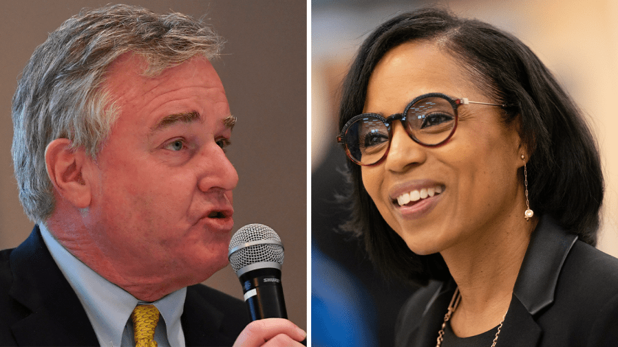 Rep. David Trone (D-Md.) and Prince George’s County Executive Angela Alsobrooks (D)