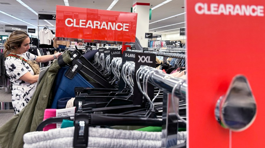 Shopper looks at clothes at a retail store in Northbrook, Ill., Monday, May 13, 2024. The Conference Board reports on U.S. consumer confidence for May on Tuesday, May 28, 2024.