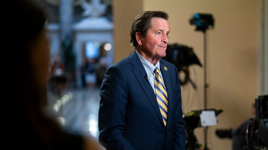 Representative John Garamendi speaks to the press.