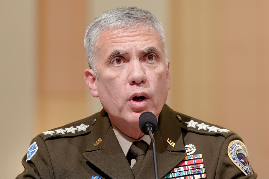 FILE - U.S. Cyber Command Commander Gen. Paul Nakasone testifies during a House Select Committee focusing on China on Capitol Hill, Wednesday, Jan. 31, 2024, in Washington. OpenAI has appointed Nakasone, a former top U.S. cyberwarrior and intelligence official, to its board of directors, saying he will help protect the ChatGPT maker from “increasingly sophisticated bad actors.” (AP Photo/Mariam Zuhaib, File)