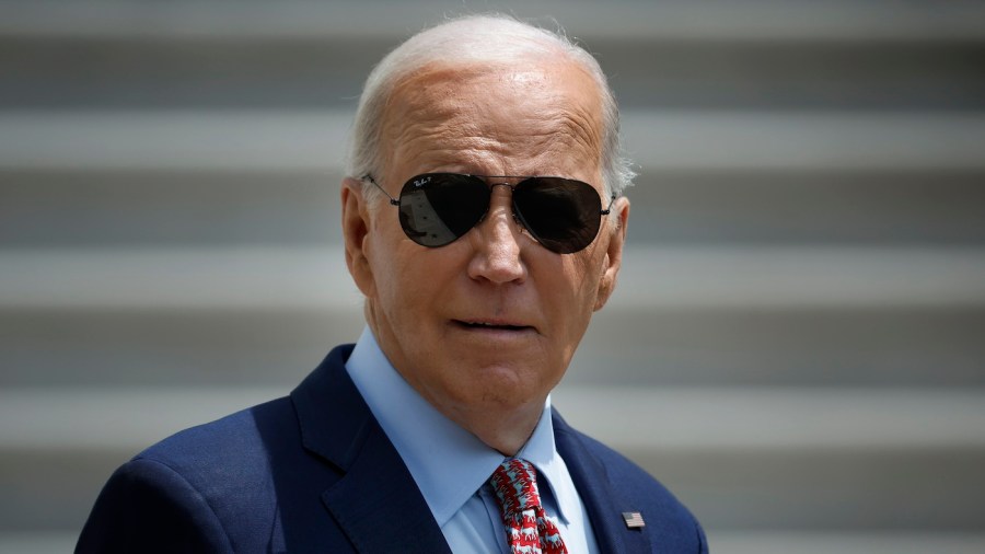 President Biden is seen outside the White House.