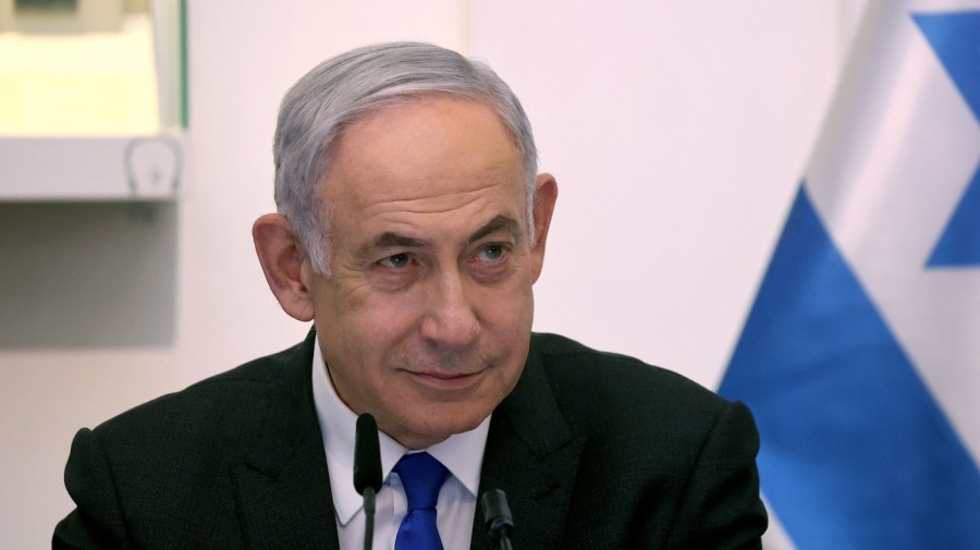 Israeli Prime Minister Benjamin Netanyahu is seen at a meeting.