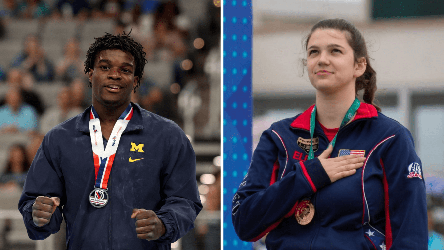 Fred Richard, from the University of Michigan, and Katelyn Abeln, who just graduated from Ohio State University, are among the college students who have had to balance their studies with top-tier athletic competition.